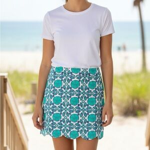 VINEYARD Vines Sand dollar Shell Scalloped Hem Skirt